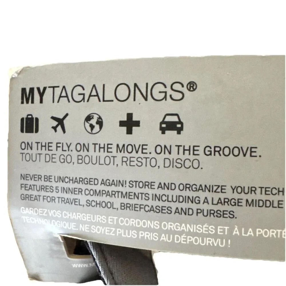 My Tagalongs Charger And Cord Case - Brand New! Gray Neoprene